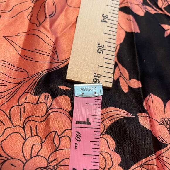 NWT Lulus Tea Gardens Rusty Rose Floral Print Satin Maxi Dress XS Coral Pink - Picture 15 of 16